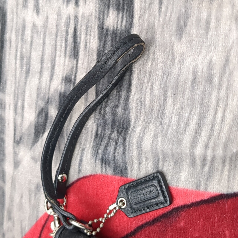 Coach Nylon With Leather Trim Wristlet - Picture 4 of 9